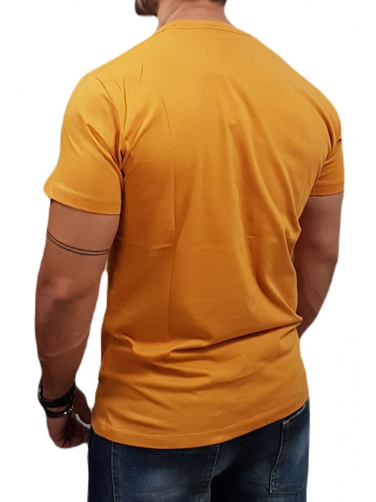 Pepe Jeans 'EGGO' Men's Short Sleeve T-shirt Ochre Yellow/Black Logo