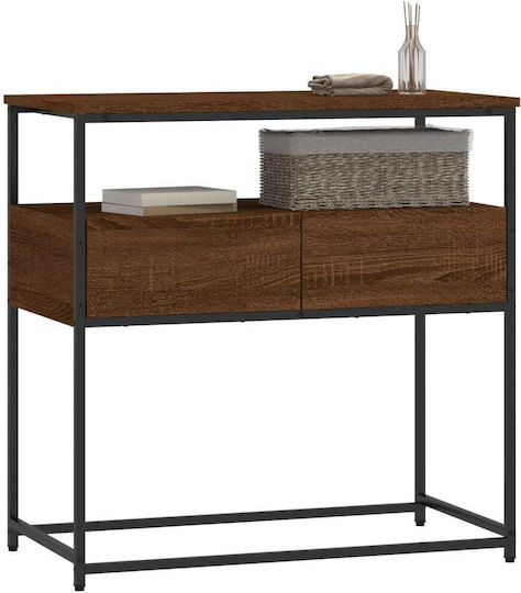 Console Table Wood & Metal Brown Oak L75xW40xH75cm