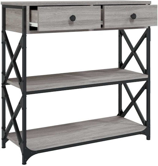 Console Table Wood & Metal Grey Sonoma L75xW28xH75cm
