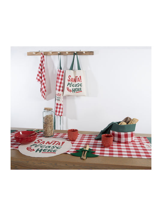 Nef-Nef Homeware Weihnachtlich Ofenhandschuh Stoff Rot L79xB63cm.