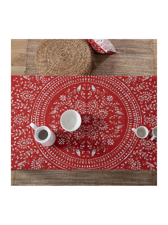 Nef-Nef Homeware Christmas Tablecloth Fabric Red L140xW140cm.