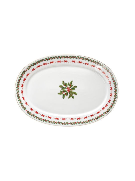 Cryspo Trio Noel Christmas Platter Porcelain White L32xD32cm.