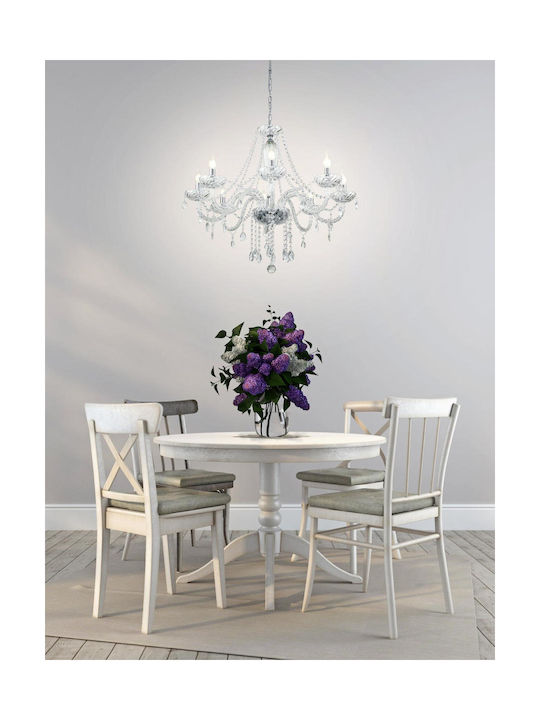 Eglo Basilano Πολυέλαιος 8xE14 Ø82cm με Κεράκια Διάφανος 39101