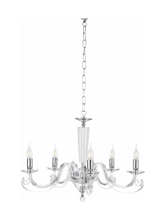 Ondaluce Cherubini Chandelier Candlestick 5xE14 Transparent LP.Cherub/5-CR