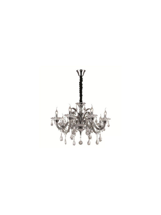 Ideal Lux Colossal Kronleuchter 8xE14 Ø78cm mit Kerzenleuchtern Grau 081519