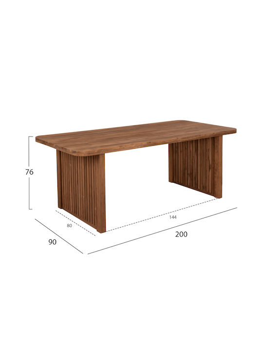 Bontang Τραπέζι Τραπεζαρίας από Μασίφ Ξύλο 200x90x76εκ.