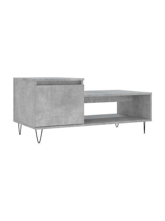 Rectangular Coffee Table Wooden Gray L100xW50xH45cm.