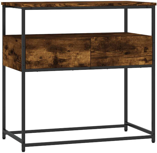 Console Table Wood & Metal Smoky Oak L75xW40xH75cm
