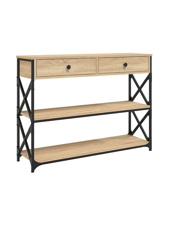 Console Table Wood & Metal Sonoma Δρυς L100xW28xH75cm