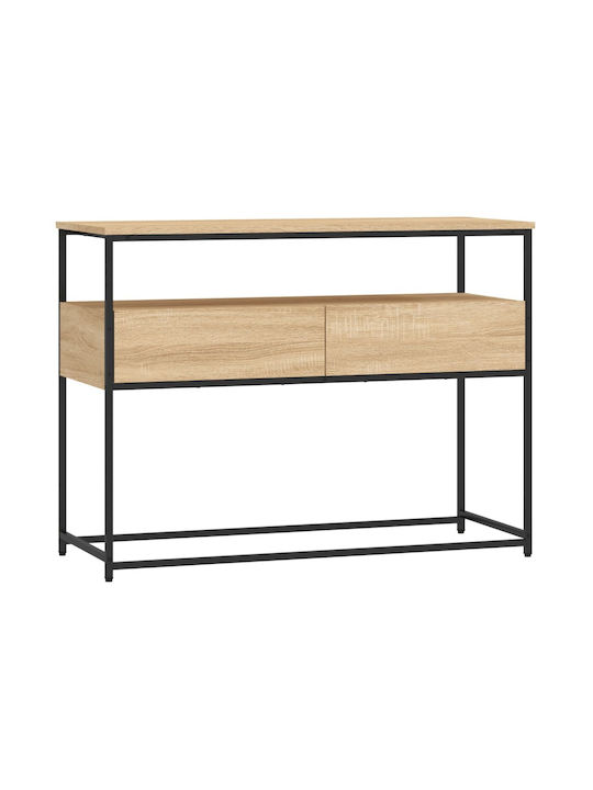 Console Table Wood & Metal Sonoma Oak L100xW40xH75cm