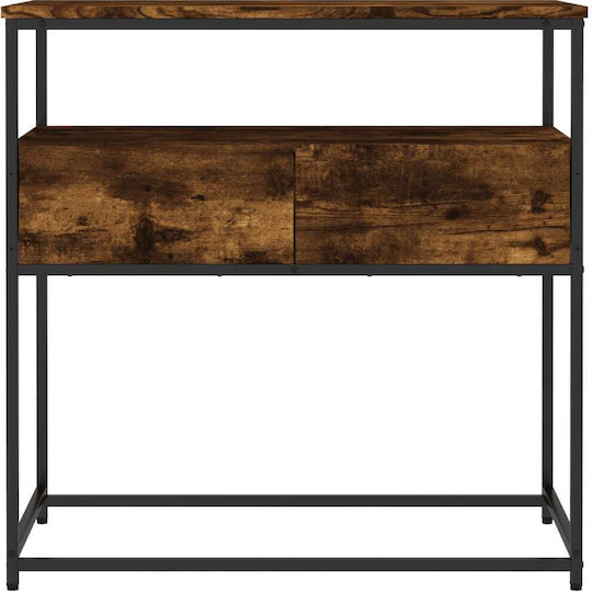 Console Table Wood & Metal Smoky Oak L75xW40xH75cm