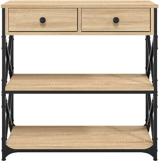 Console Table Wood & Metal Sonoma Oak L75xW28xH75cm