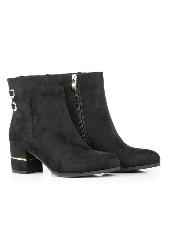 Seven Wildleder Damen Knöchelstiefel Schwarz