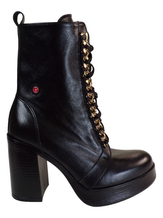 Leder Stiefeletten Damen BlackGold