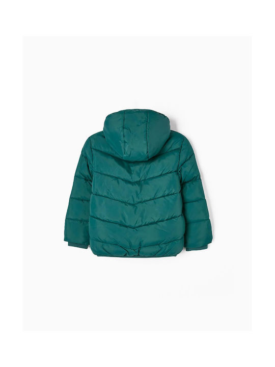 Zippy Kids Quilted Jacket with Lining & Hood Green