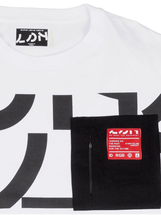 Losan Herren T-Shirt Kurzarm black and white