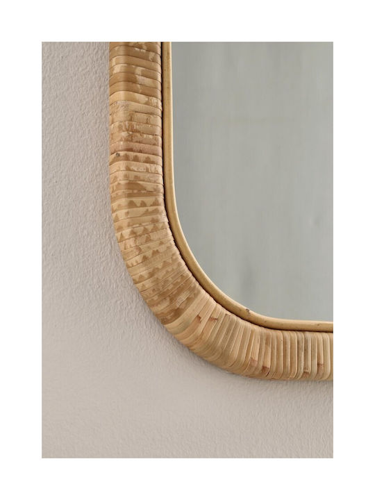 Bizzotto Hakima Wall Mirror with Beige Rattan Frame 70x50cm 1pcs