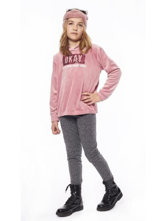 Εβίτα Kids Set with Leggings Winter 2pcs Pink