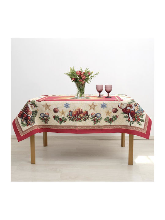 Dimeco 8930 Christmas Tablecloth Fabric Red L280xW160cm 1pcs