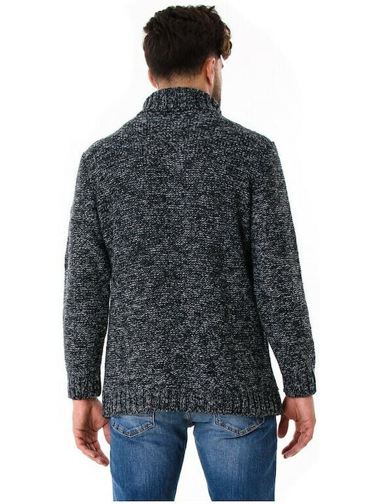 Bellissimo Men's Long Sleeve Sweater Turtleneck Grey