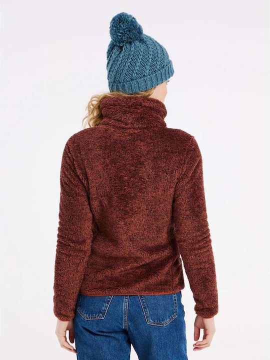 Protest Fleece Γυναικεία Ζακέτα με Φερμουάρ ''Uluru Rust Red''