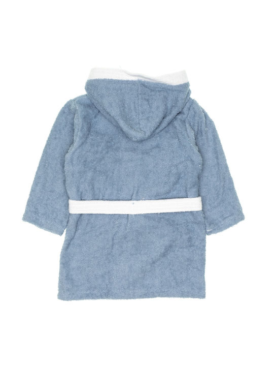 Minilori Baby Kids Hooded Bathrobe Light Blue