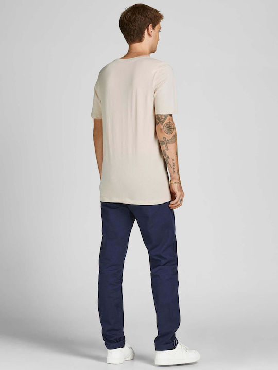 Jack & Jones Ανδρικό T-shirt Κοντομάνικο Ivory