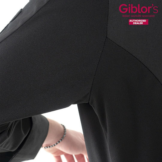 Giblor's Σακάκι Σεφ Γυναικείο Μαύρο με Μακρύ Μανίκι