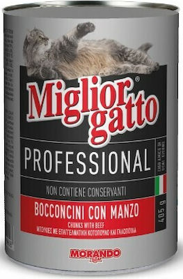 Morando Professional Wet Food for Adult Cats In Can with Turkey / Chicken Κομματάκια 1pc 405gr