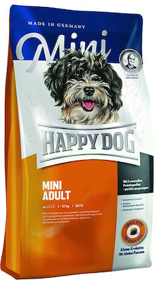 Happy Dog Mini Adult 10kg Trockenfutter für erwachsene Hunde kleiner Rassen mit Mais, Fleisch, Geflügel, Rindfleisch, Fisch, Leber und Apfel