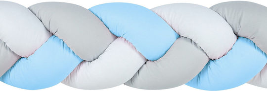 Baby Oliver Crib Bumpers Braided Inside White-Silver-Grey 20x200cm
