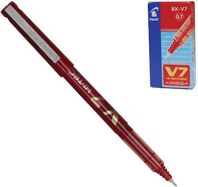 Pilot V7 Pix Rollerball 0.7mm cu cerneală Roșu 12buc