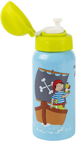 Sigikid Pirate Kids Water Bottle Pirates Stainless Steel with Pop-Up Cap Blue 400ml