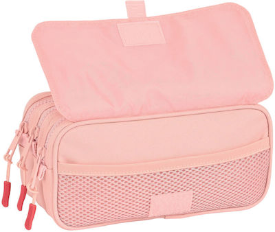 Munich Fabric Pink Pencil Case with 2 Compartments