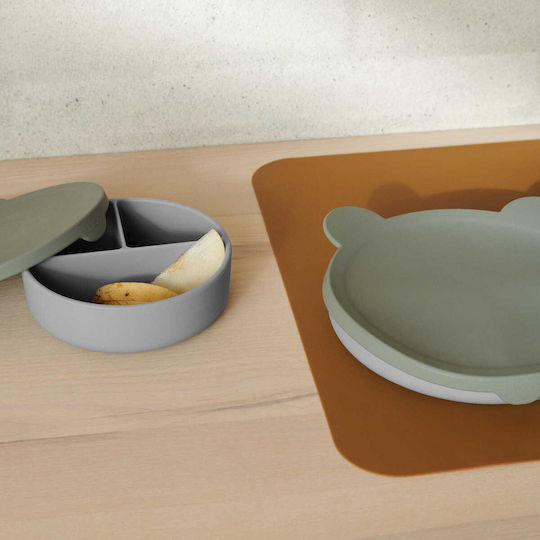 Liewood Baby Food Plate Mr Bear made of Silicone Blue