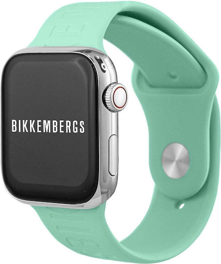 Bikkembergs BK09 Small Aluminium 41mm Smartwatch με Παλμογράφο (Light Green Silicone Strap)