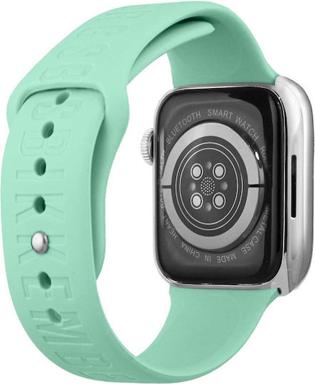 Bikkembergs BK09 Small Aluminium 41mm Smartwatch με Παλμογράφο (Light Green Silicone Strap)