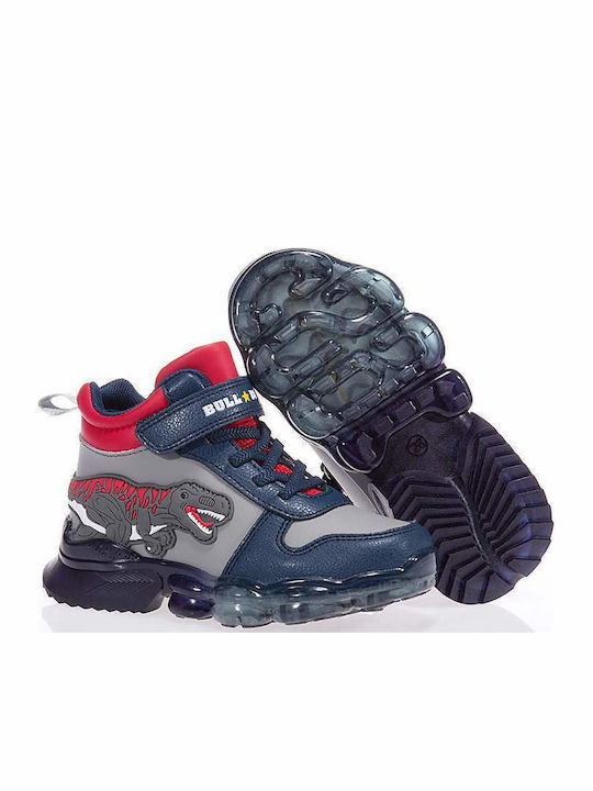 Kids Sneakers High with Scratch & Lights Gray