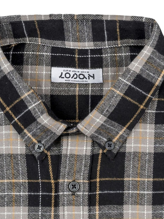 Langärmlig Flanell Hemd Black