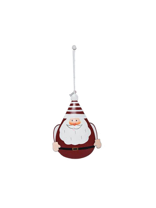 Due esse Christmas Metallic Santa Claus Ornament Red 10x14cm