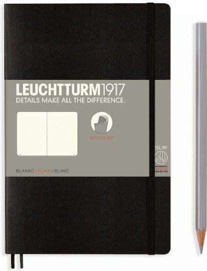Leuchtturm1917 Notebook 123 Sheets B6 with Blank Pages Black