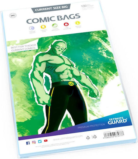 Ultimate Guard Plastic Sleeves for Comics Comic Bags BIG Current Size