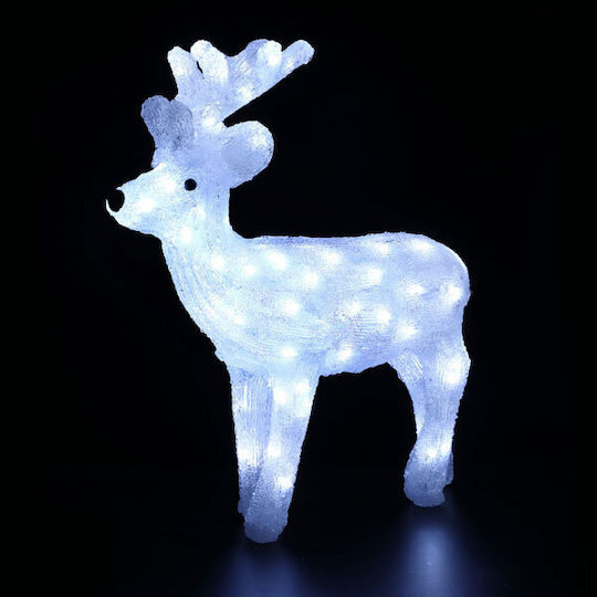 Aca Beleuchtet Weihnachtliche Kunststoff Figur Rentier Weiß Höhe 49cm Standing Reindeer