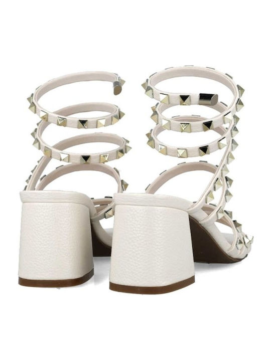 Leder Sandalen Weiß