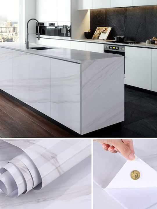 Self-adhesive Wall Mural White 60x300cm
