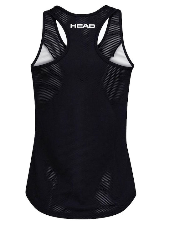 Head Women's Athletic Blouse Sleeveless with Sheer BLACK-WHITE