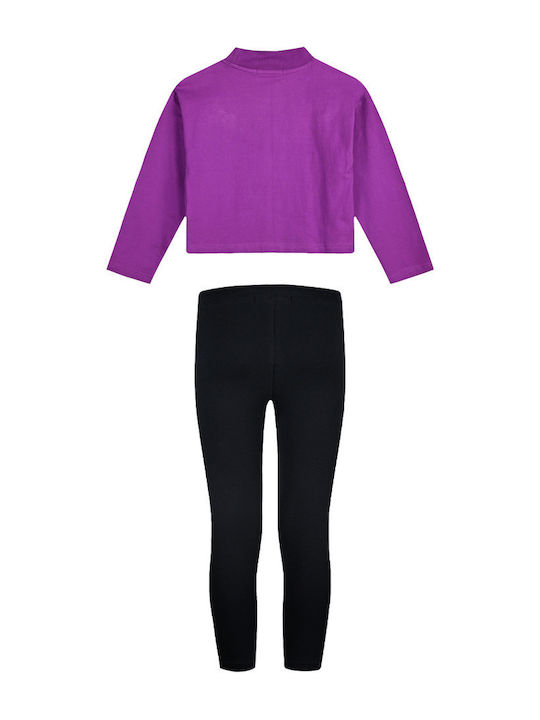 Kids' Set with Leggings Winter 2pcs Black Sweatshirt