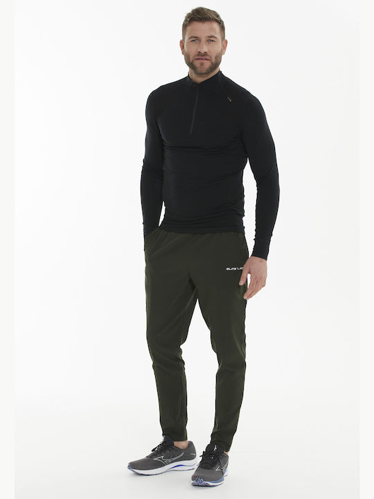 Elite Lab Men's Long Sleeve Sweater with Zipper BLACK