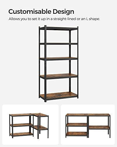 Songmics Dexion Shelf 100x50x200cm With 5 Shelves Total Load Capacity 875kg