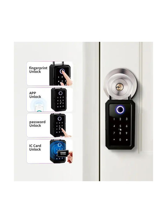 Artion Systems Smart Wall-mounted Combination Key Holder Metallic with Fingerprint and Keyboard 150 Hooks 8x5x20cm